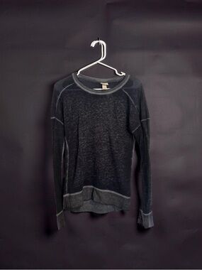 Black Sheer Distressed Lightweight Cotton Long Sleeve Top – See Through Layering